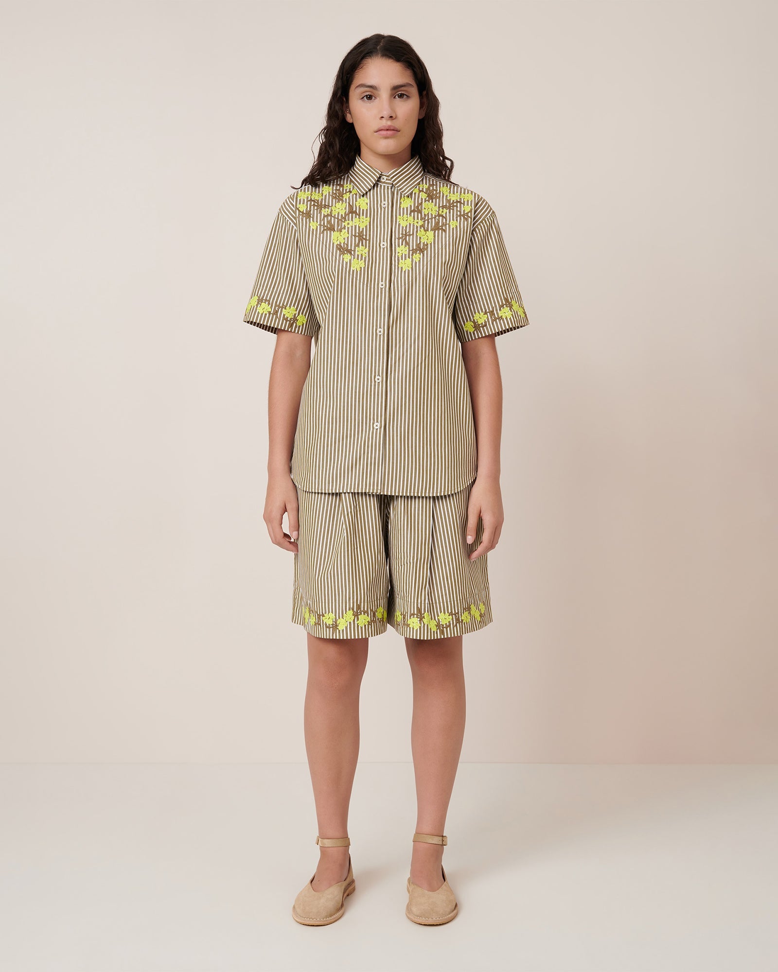 Kowtow Wildflower Shirt - Treetop Stripe