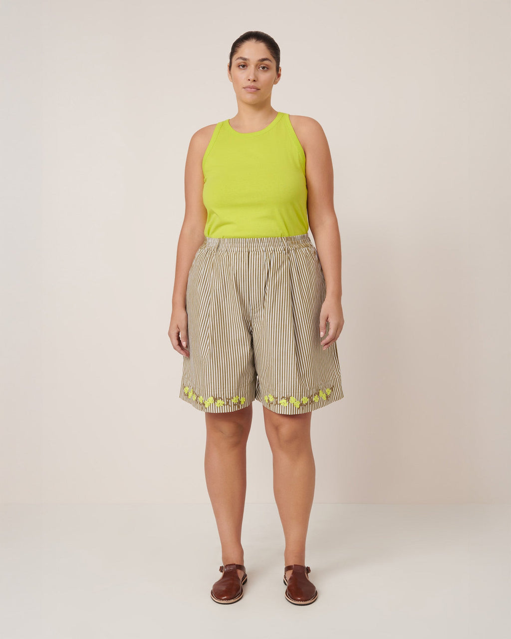 Kowtow Wildflower Shorts - Treetop Stripe