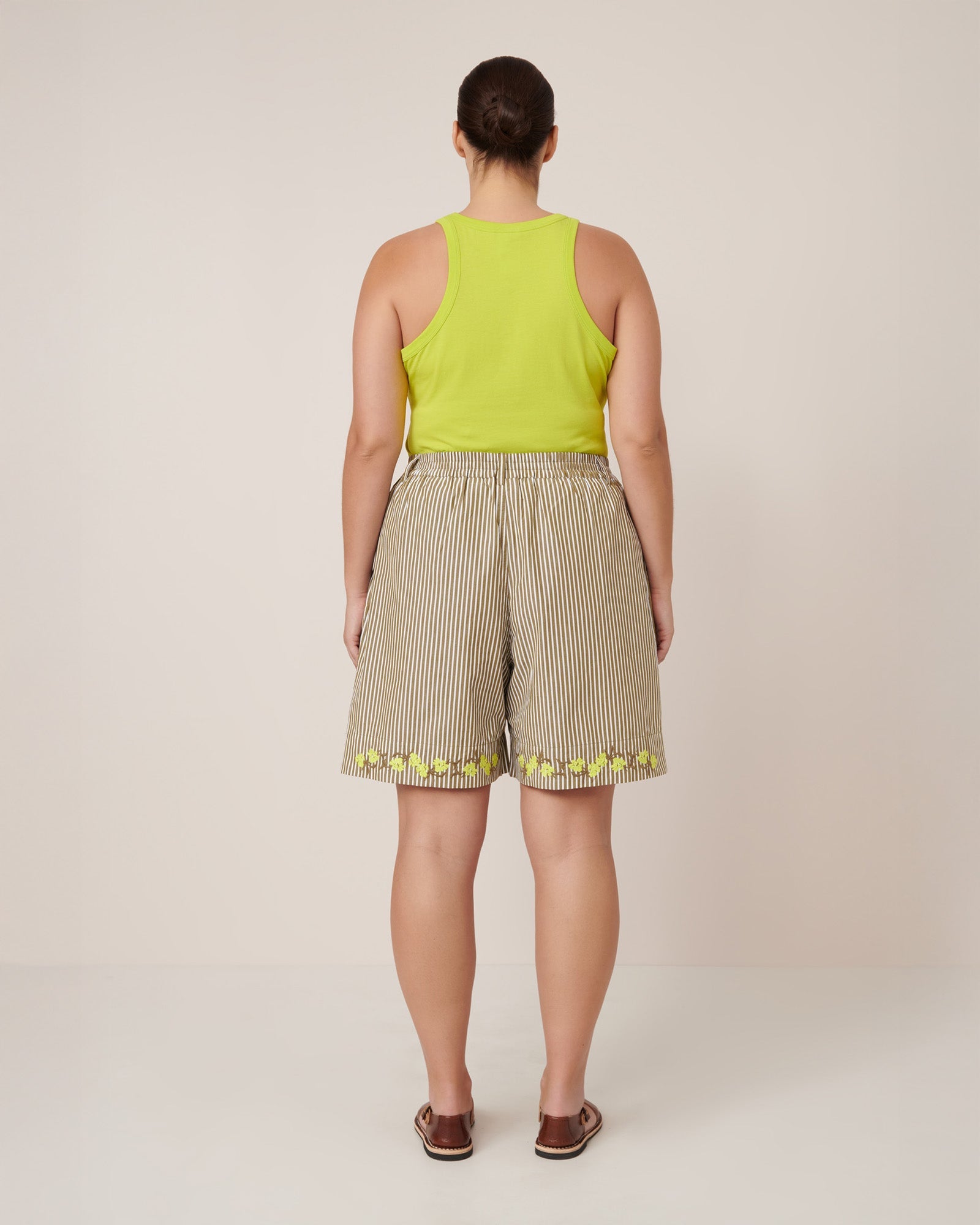 Kowtow Wildflower Shorts - Treetop Stripe