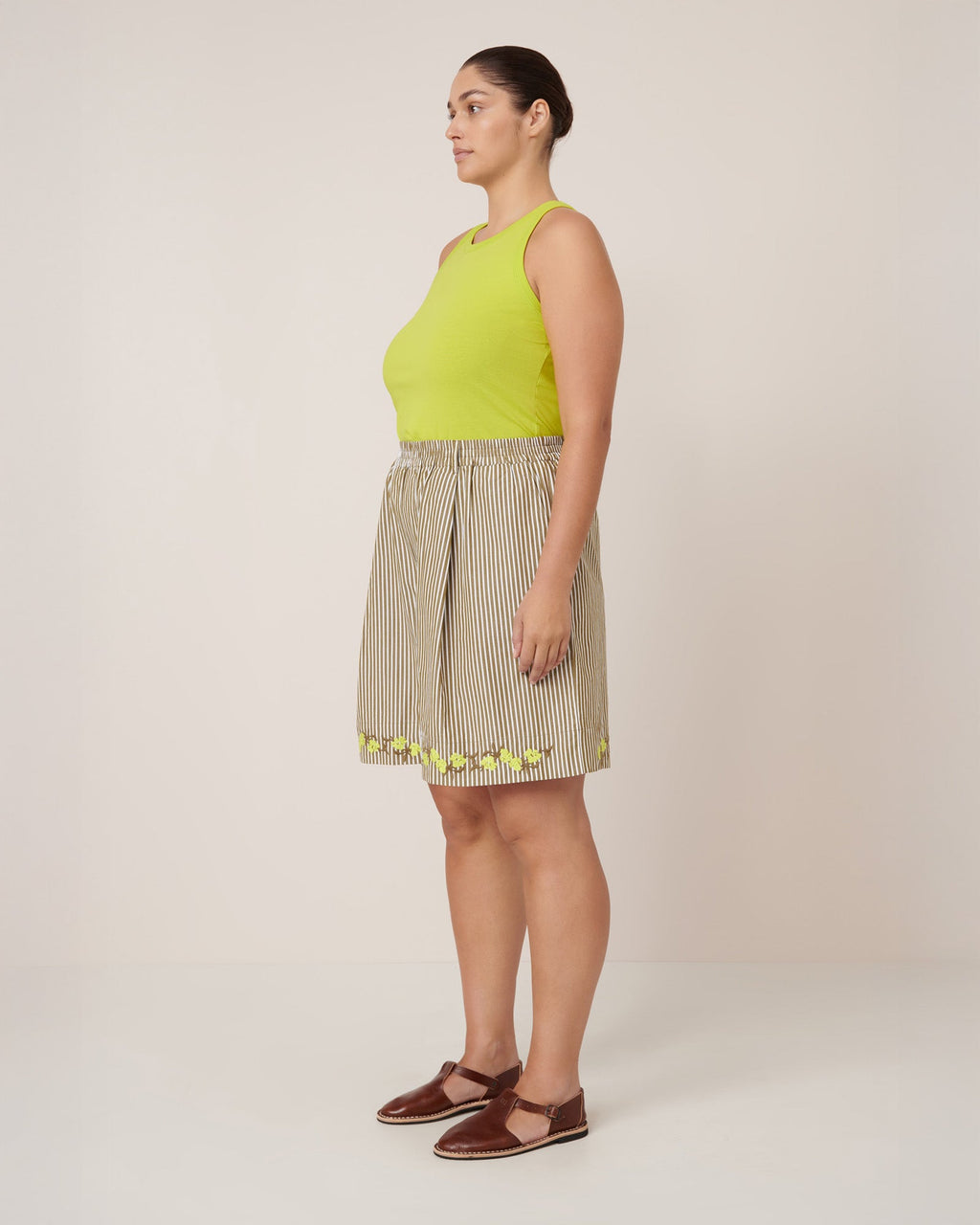 Kowtow Wildflower Shorts - Treetop Stripe