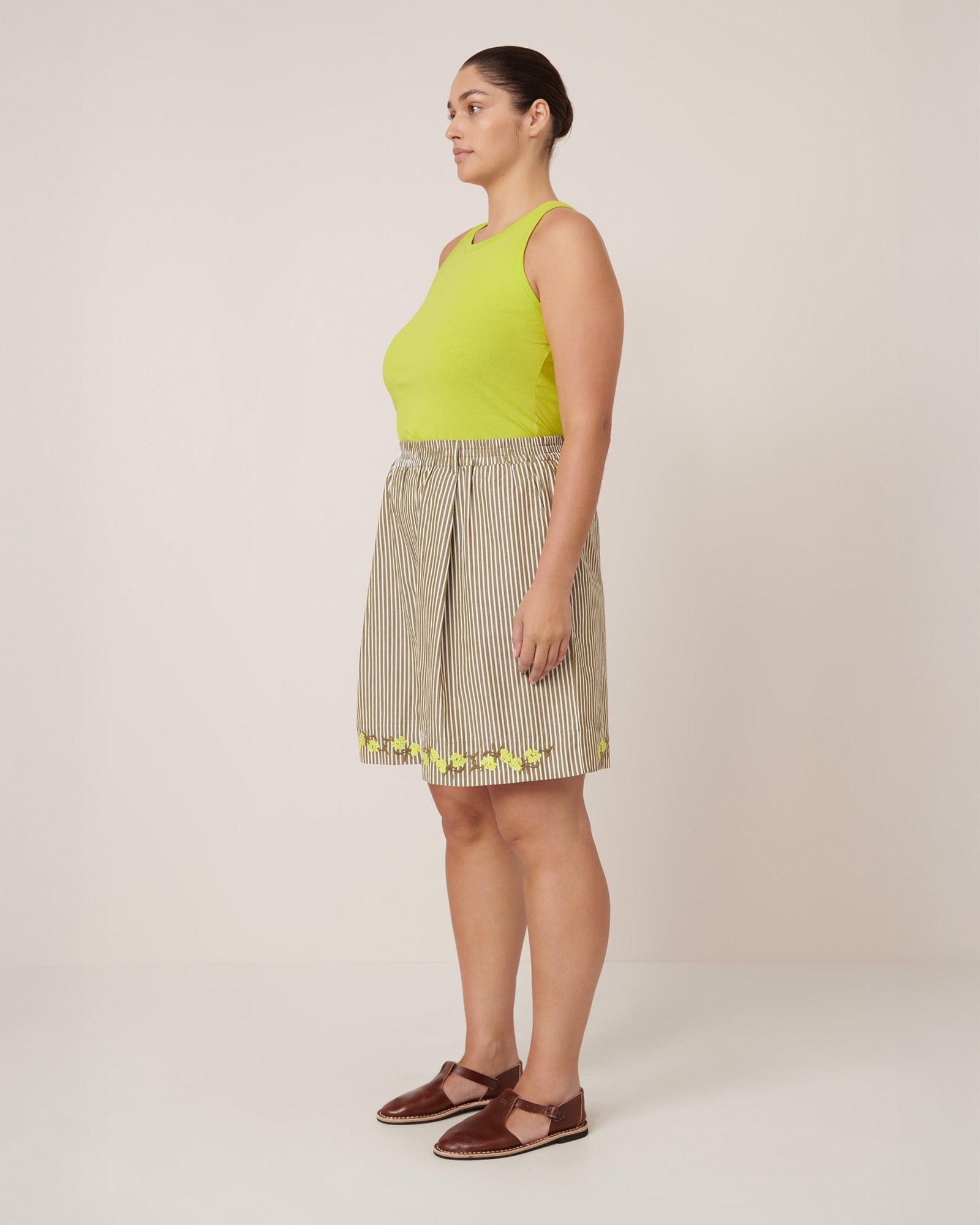 Kowtow Wildflower Shorts - Treetop Stripe