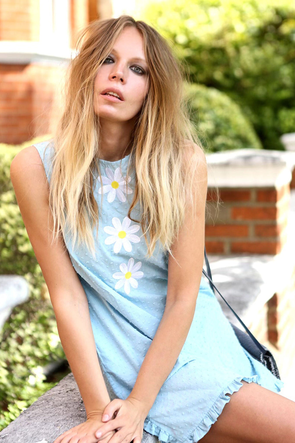 Kristinit Swiss Dot Daisy Dress