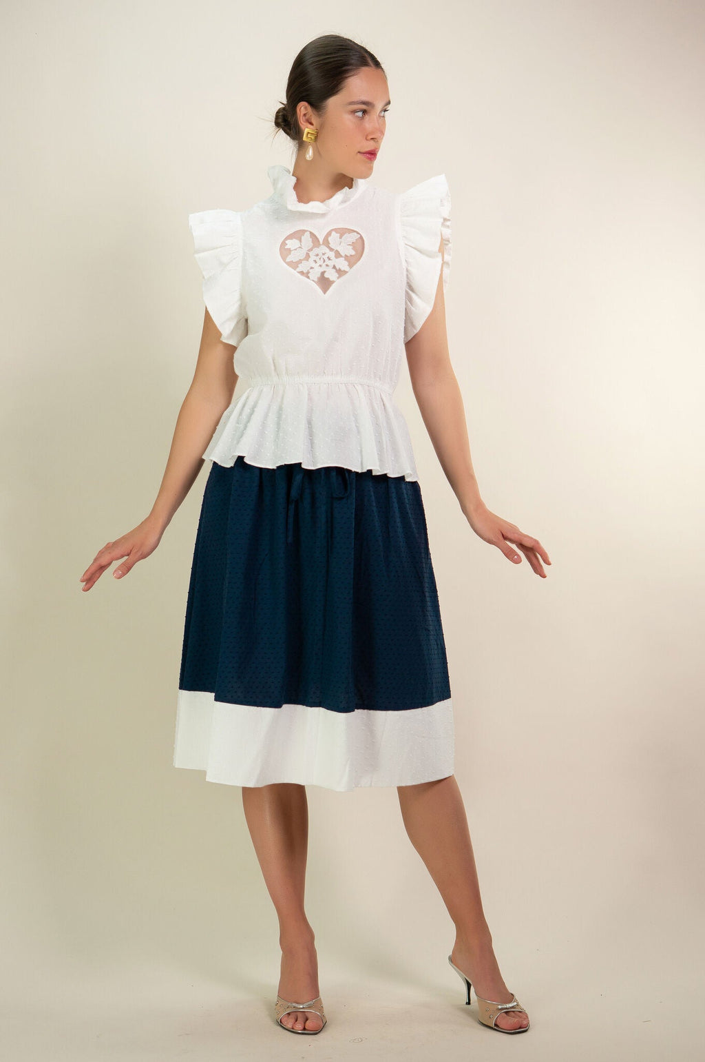 Kristinit White Heart "Sirsna" Top
