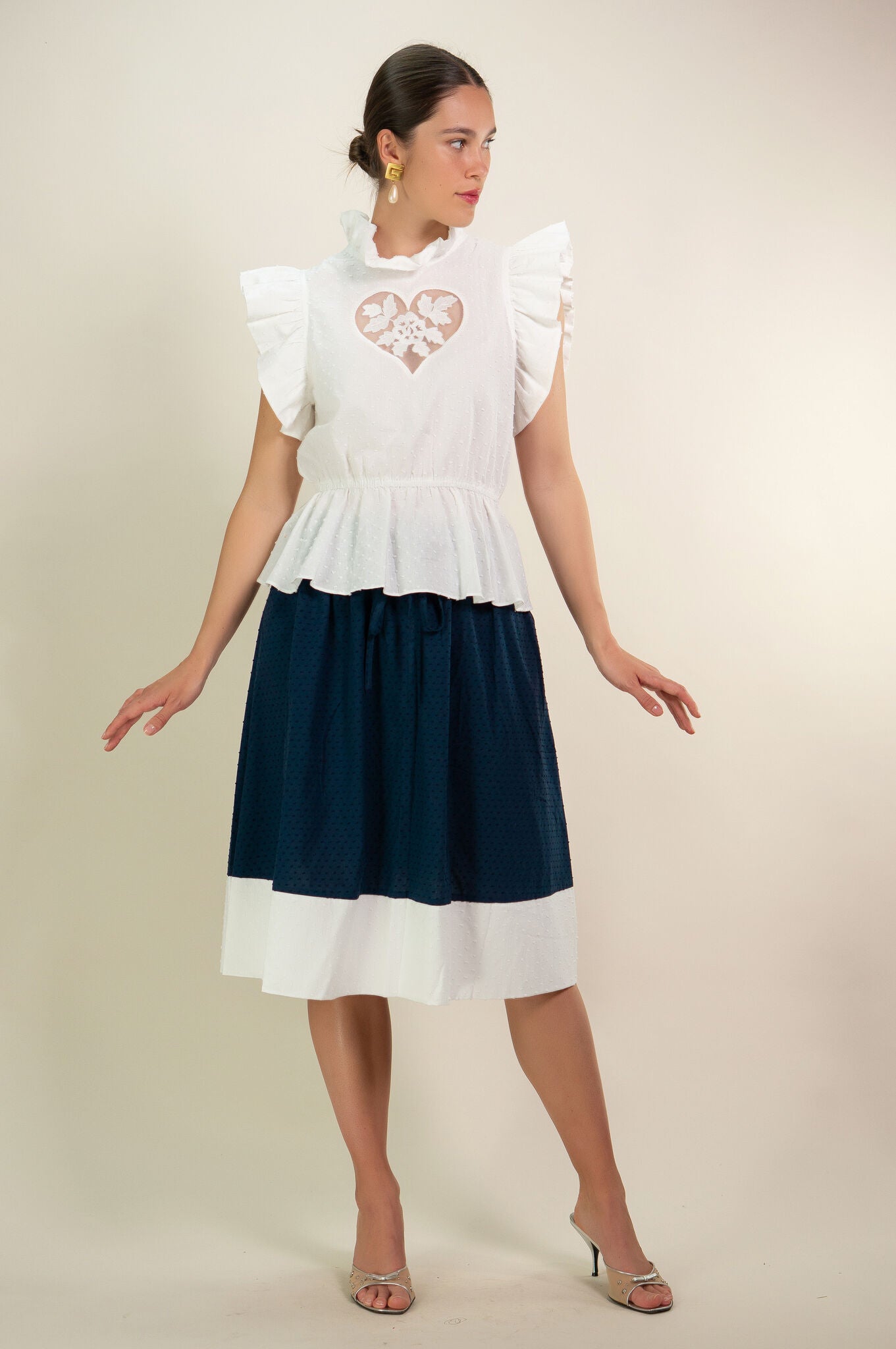 Kristinit White Heart "Sirsna" Top
