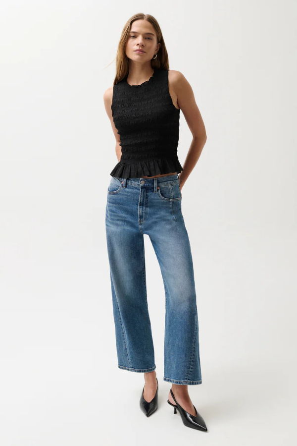 Pistola Kyra Ankle High Rise Bowed Ankle Jeans - Denim