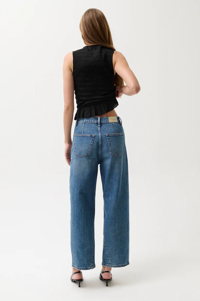 Pistola Kyra Ankle High Rise Bowed Ankle Jeans - Denim