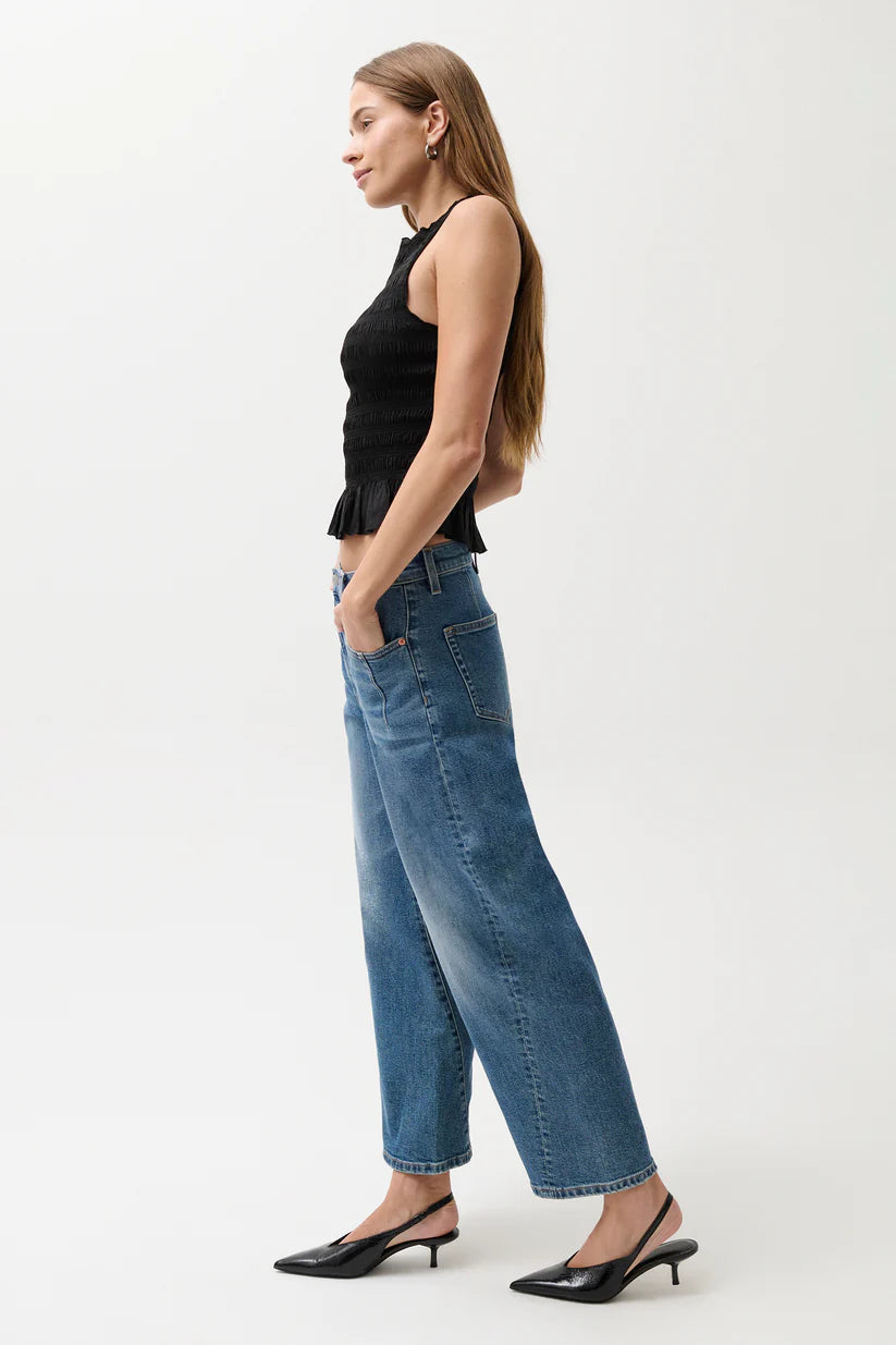 Pistola Kyra Ankle High Rise Bowed Ankle Jeans - Denim