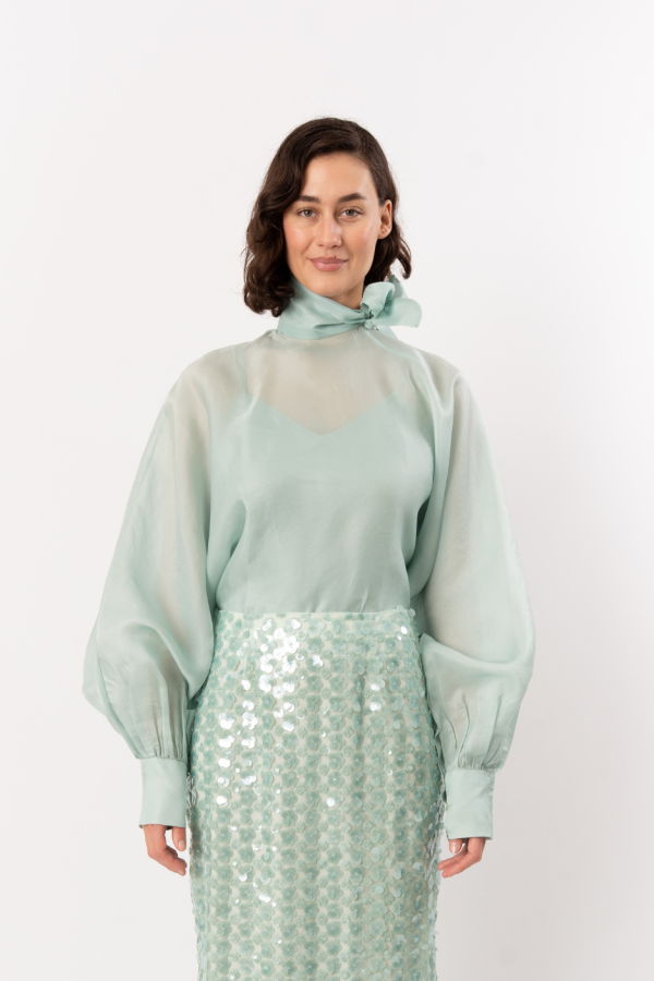 LA FUORI Chryalis Tie-Up Top - Mint