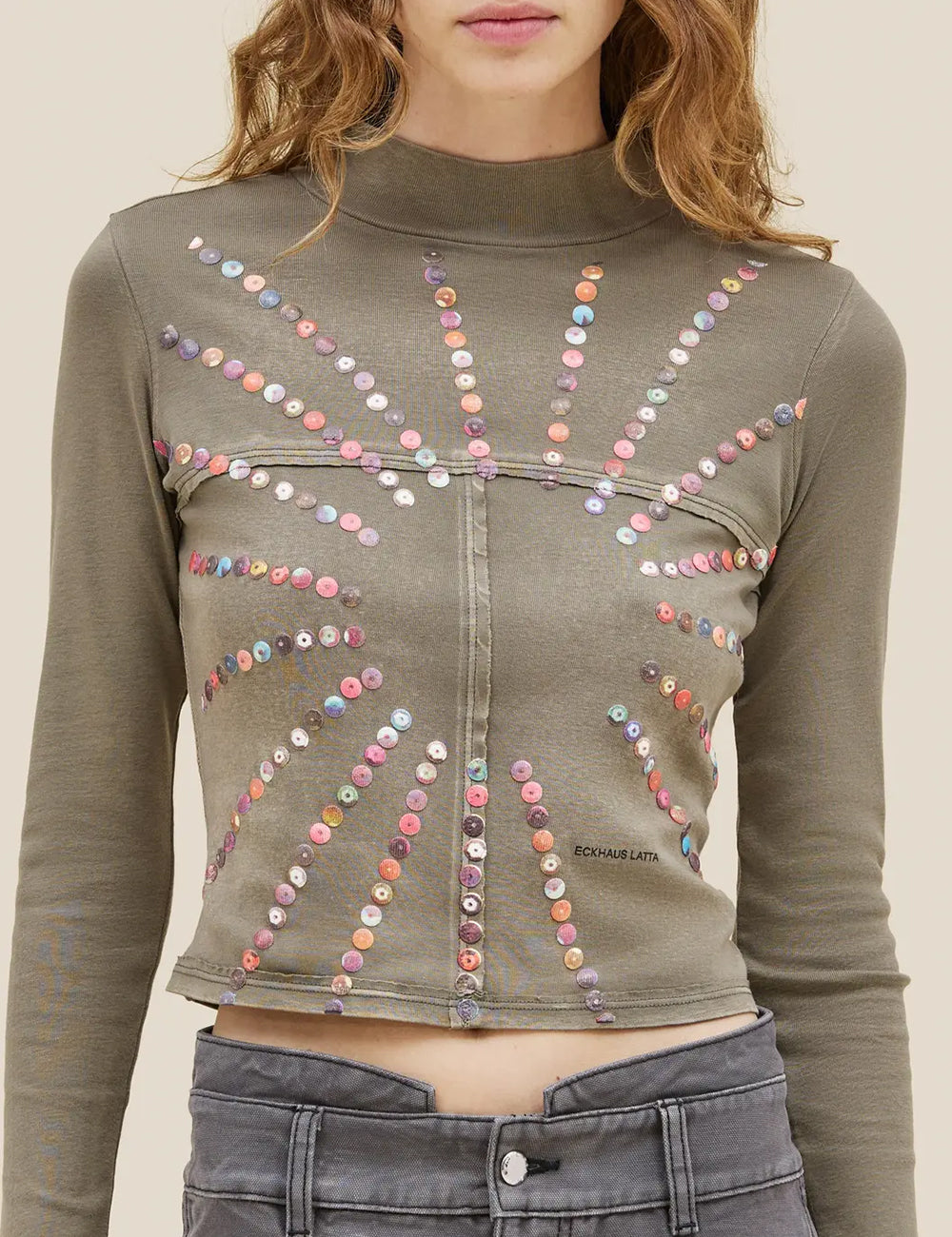 ECKHAUS LATTA Lapped Baby Turtleneck Top