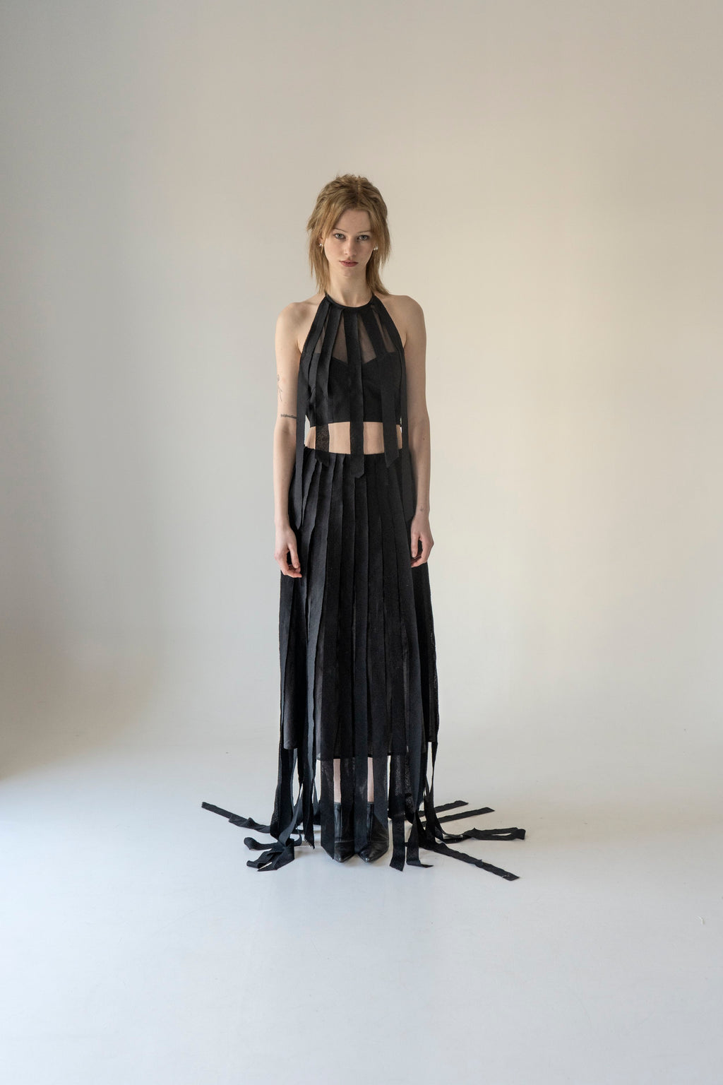 K M by L A N G E Lapsha Linen Top - Black
