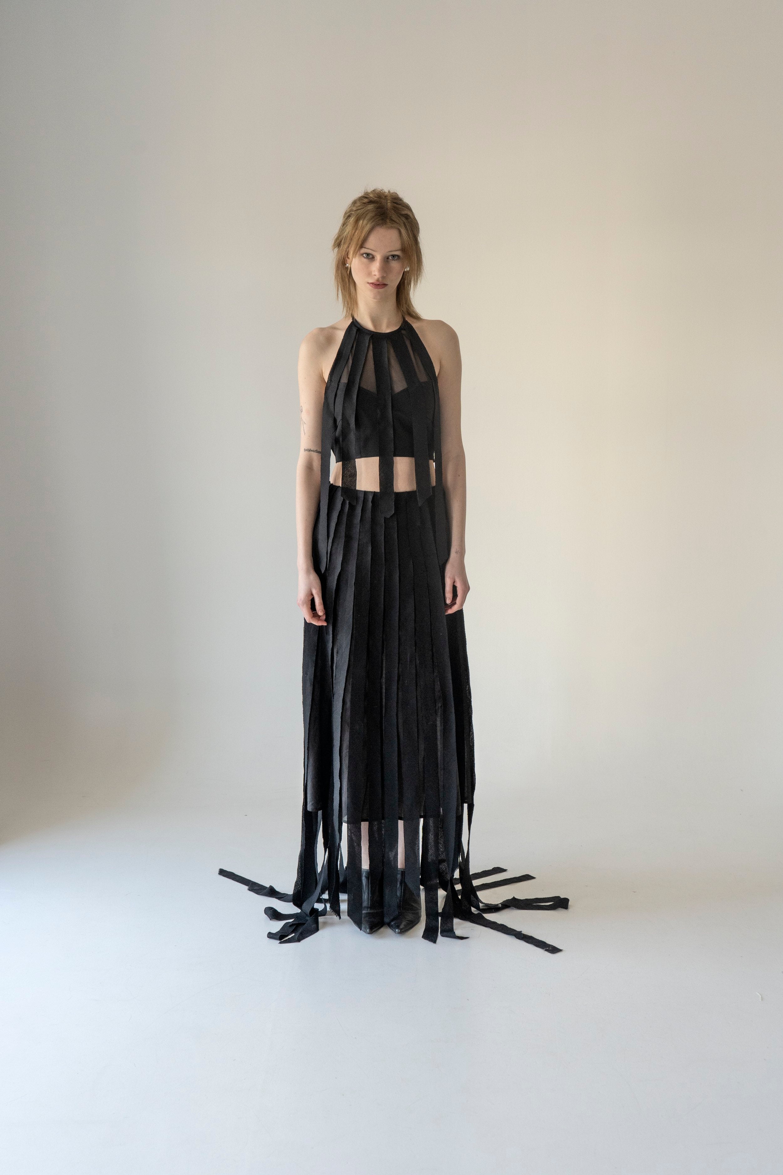 K M by L A N G E Lapsha Linen Top - Black