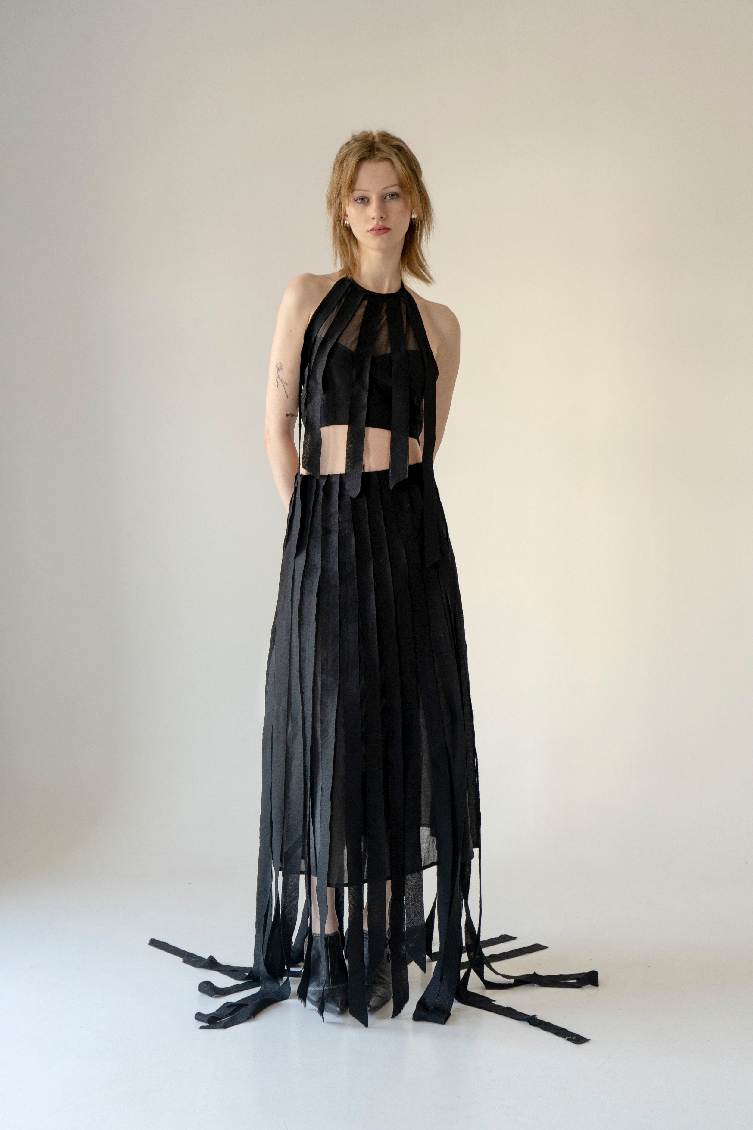 K M by L A N G E Lapsha Linen Top - Black