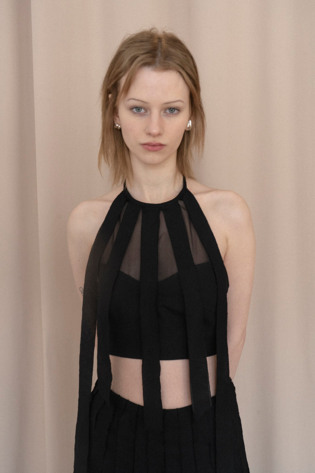 K M by L A N G E Lapsha Linen Top - Black