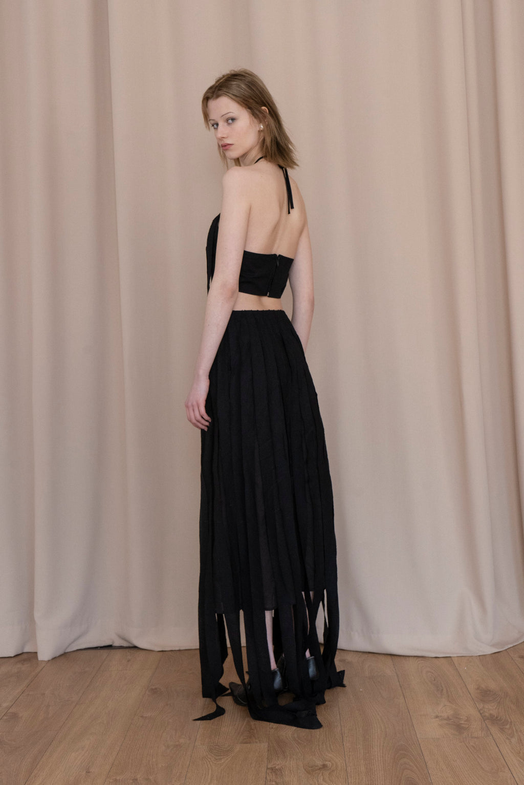 K M by L A N G E Lapsha Linen Top - Black