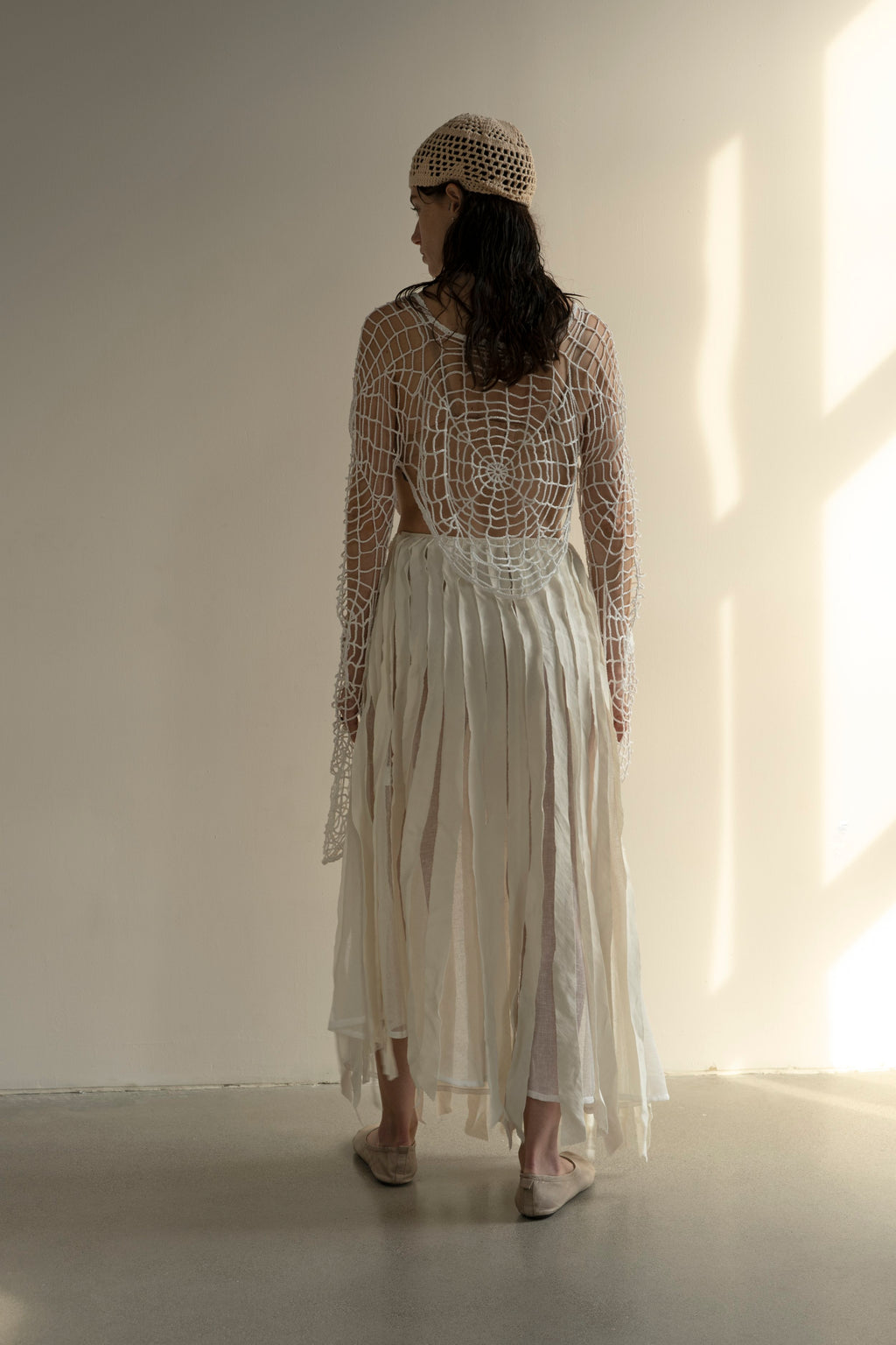 K M by L A N G E Lapsha Linen Skirt - White
