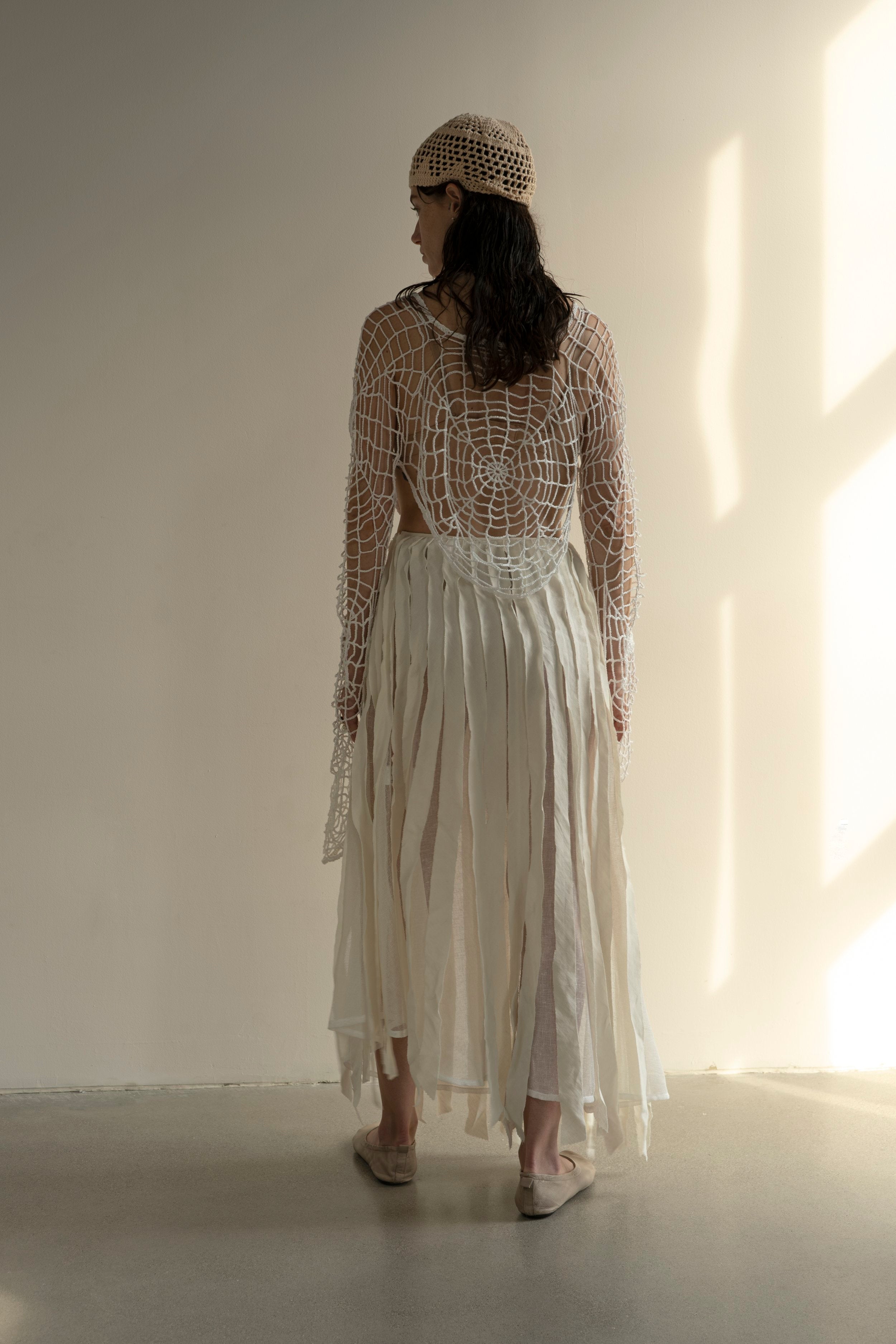 K M by L A N G E Lapsha Linen Skirt - White