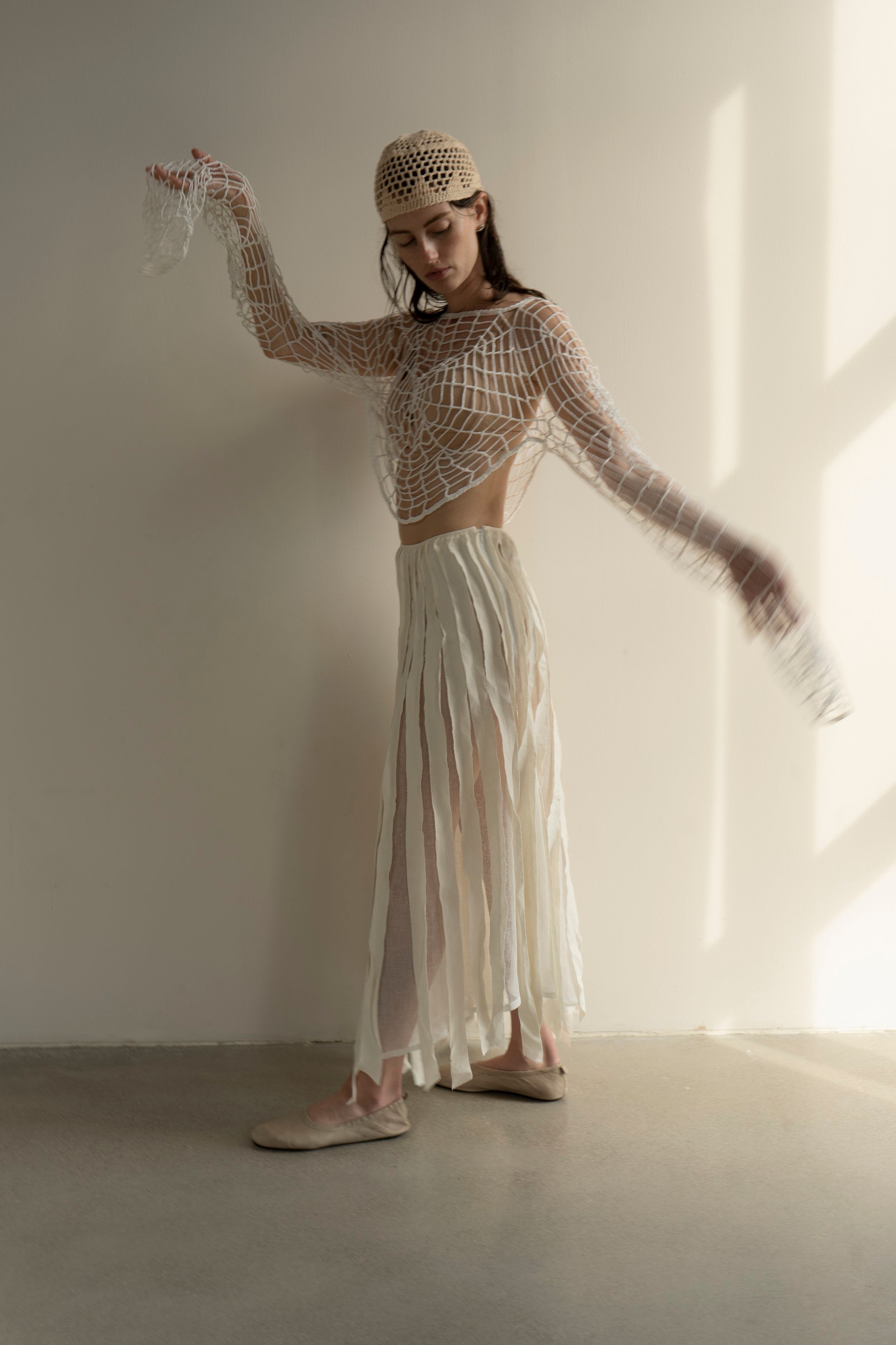 K M by L A N G E Lapsha Linen Skirt - White