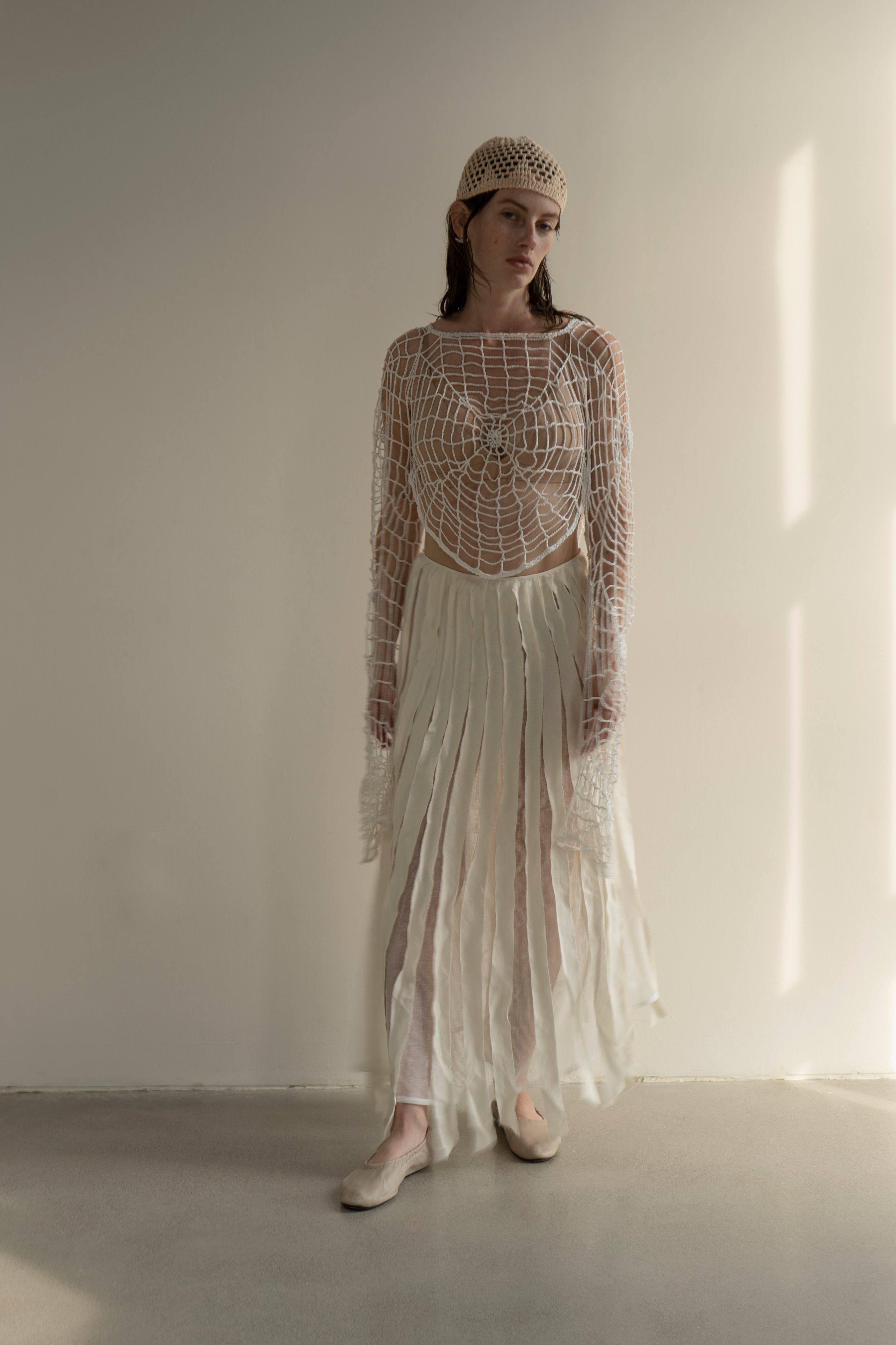 K M by L A N G E Lapsha Linen Skirt - White