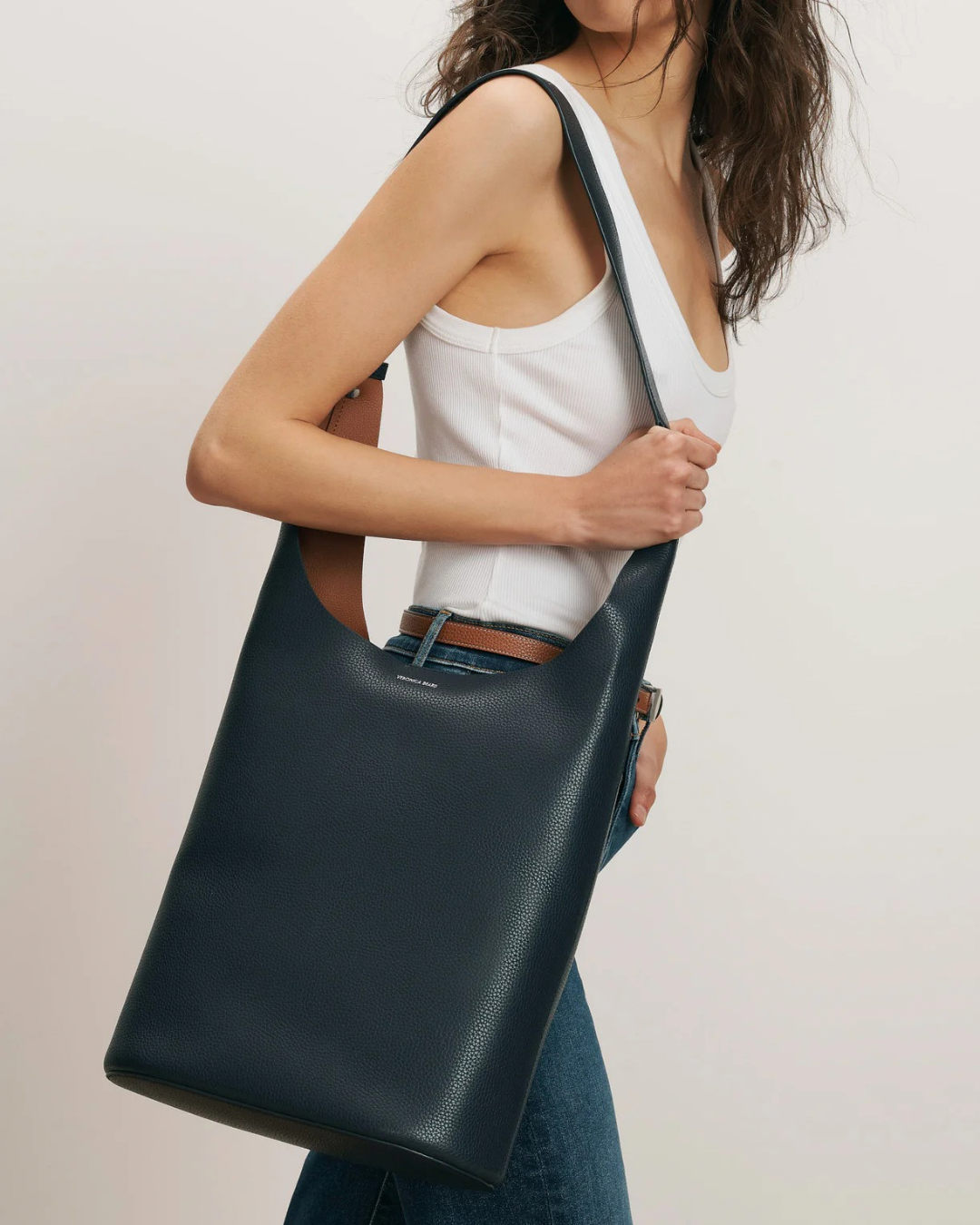 Veronica Beard Large Loop Tote - Navy/Hazelwood