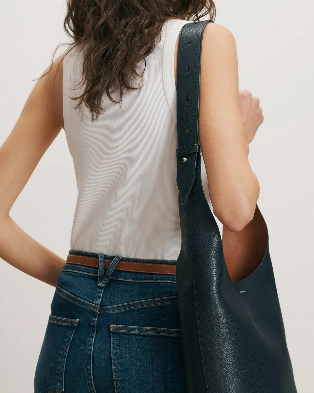 Veronica Beard Large Loop Tote - Navy/Hazelwood