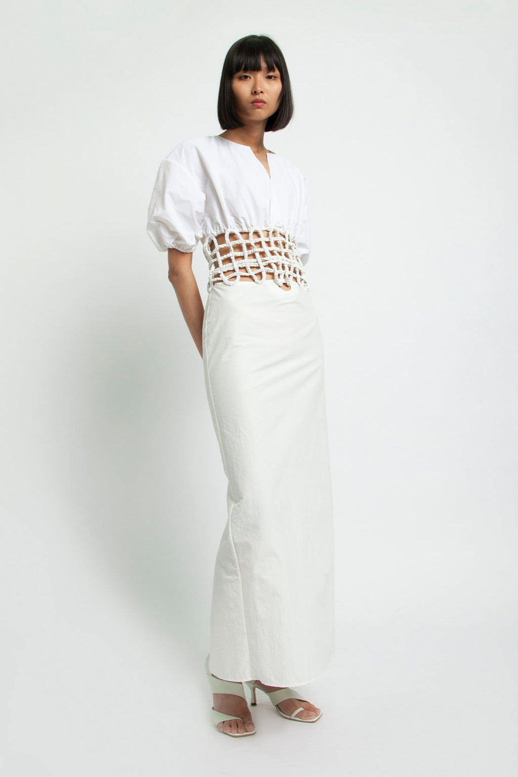 Christopher Esber Lattice Waist Shirt Dress