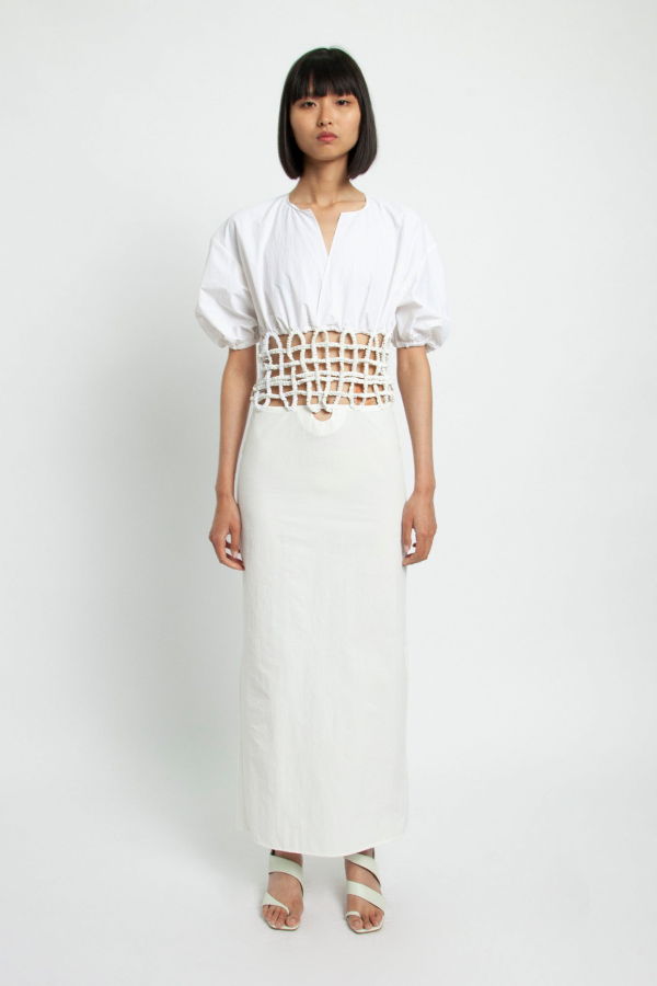 Christopher Esber Lattice Waist Shirt Dress