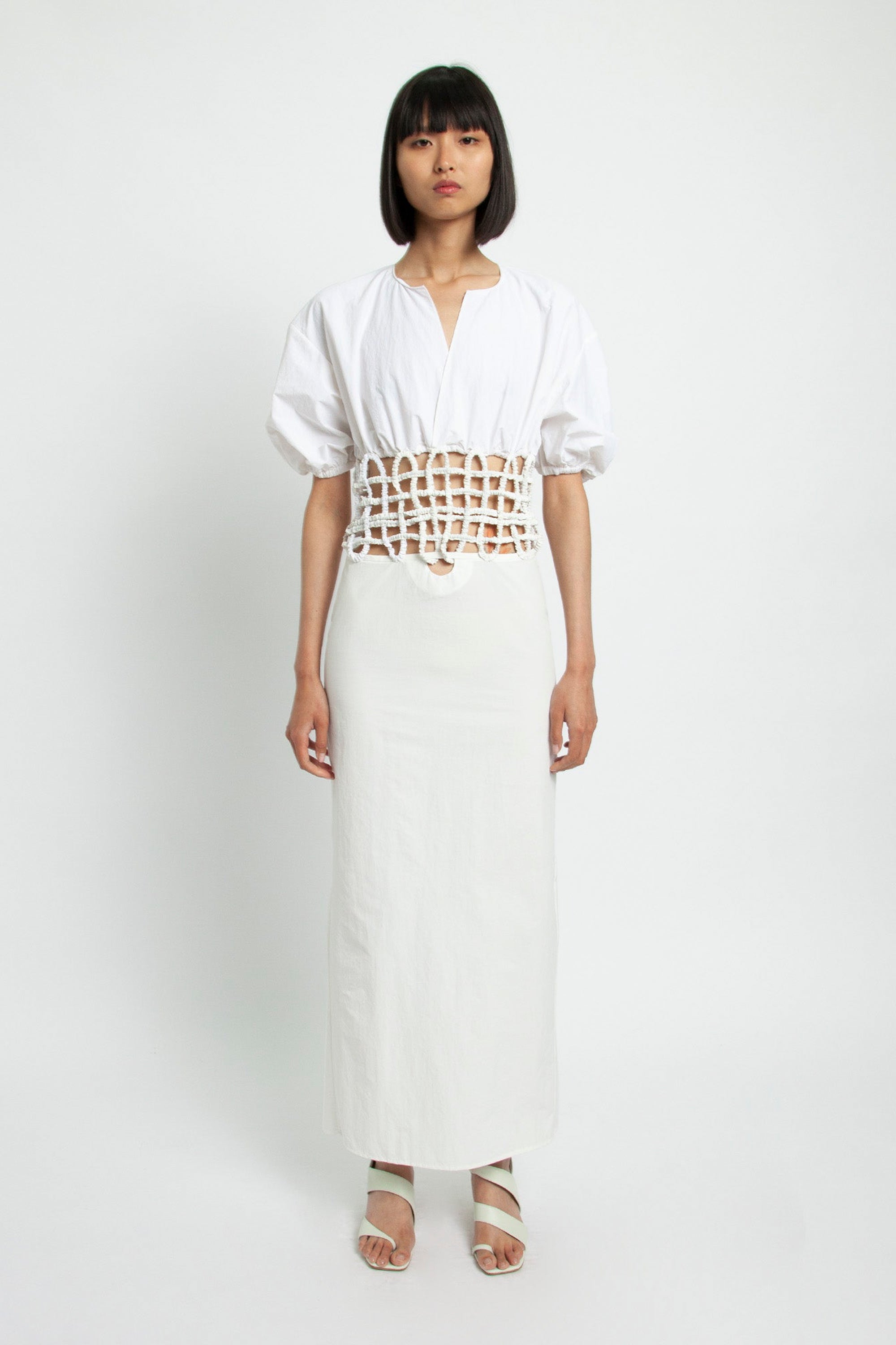 Christopher Esber Lattice Waist Shirt Dress