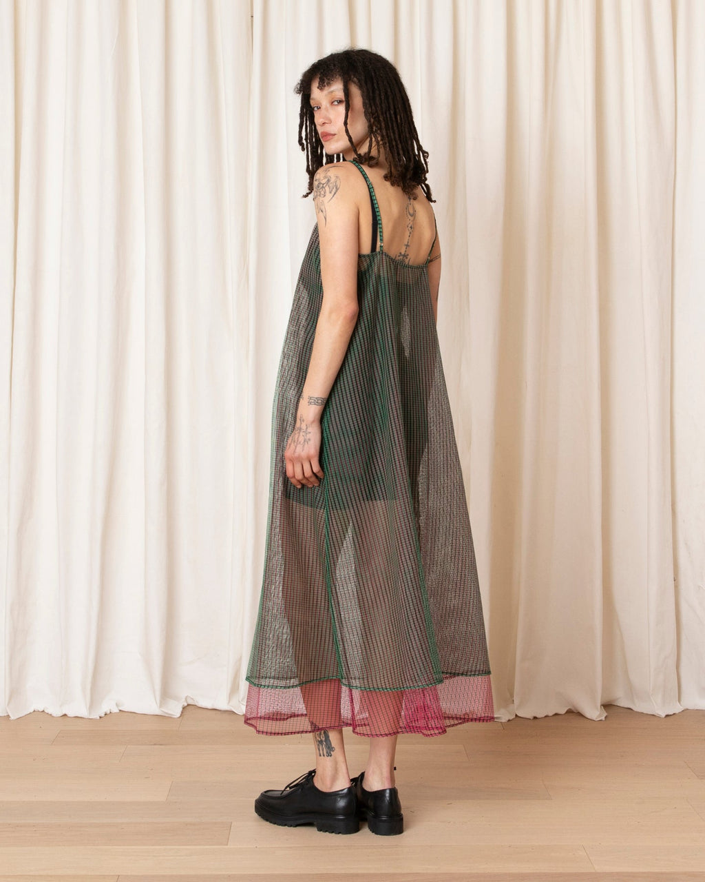 Ali Golden Layered Square Neck Full Dress