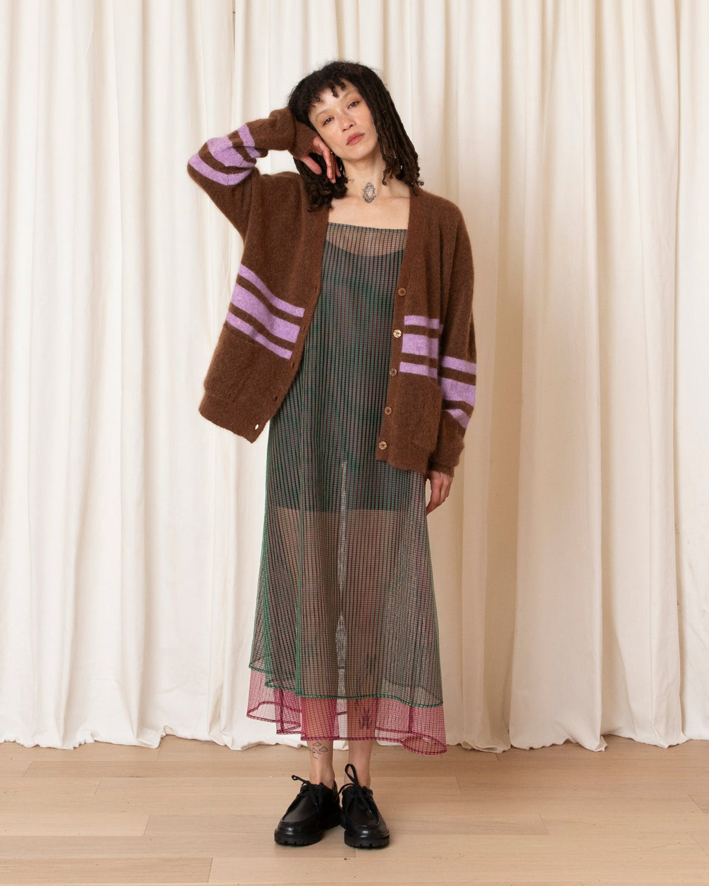 Ali Golden Layered Square Neck Full Dress