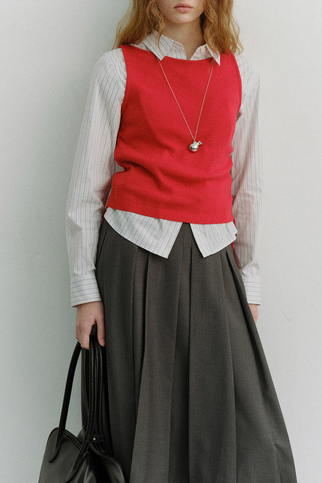 Dunst Layering Knit Top - Red