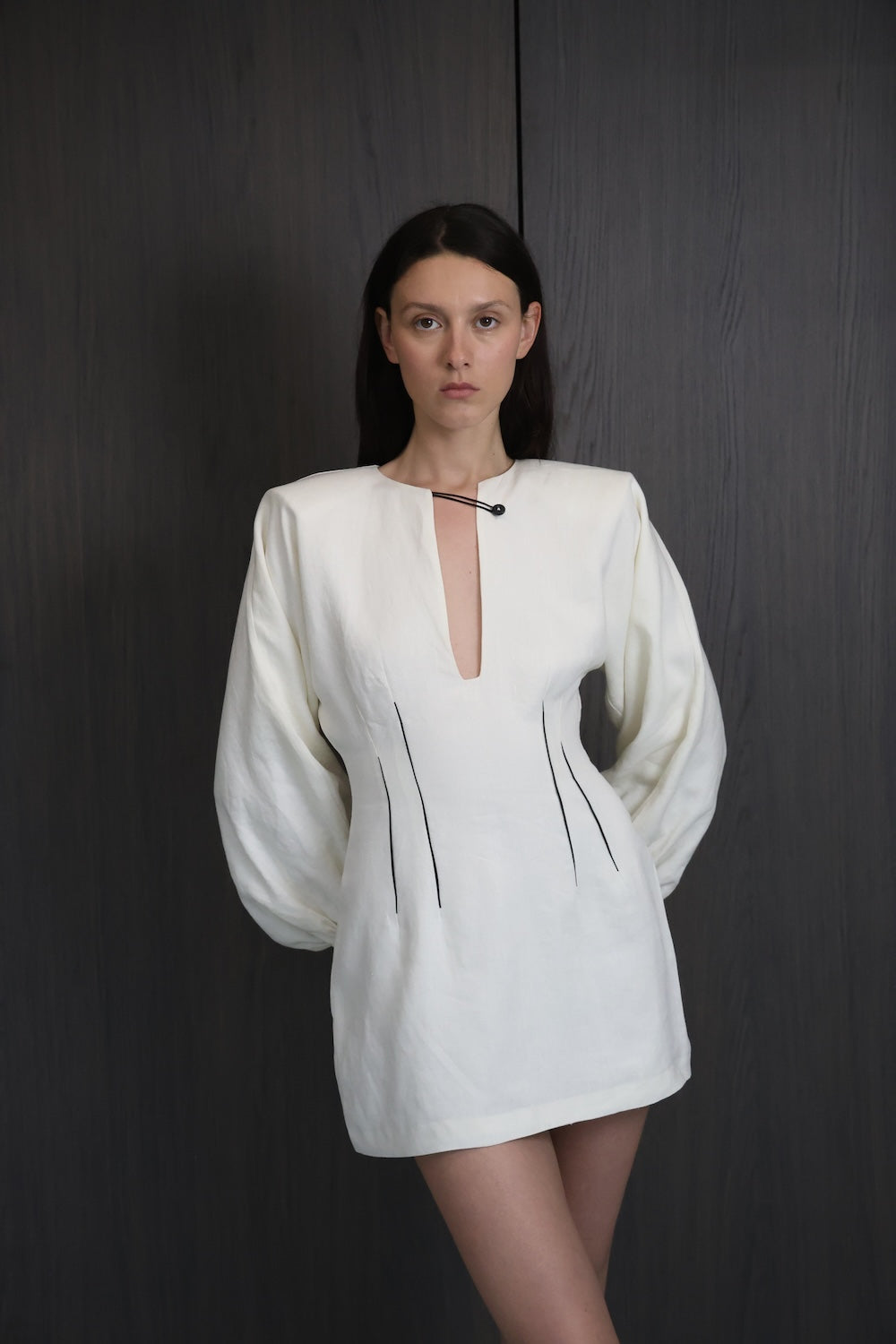 MAET Leret Linen Mini Dress - Ivory