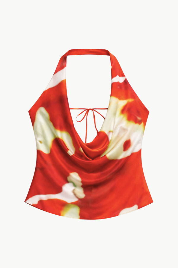 Staud Liora Silk Top - Red Zone