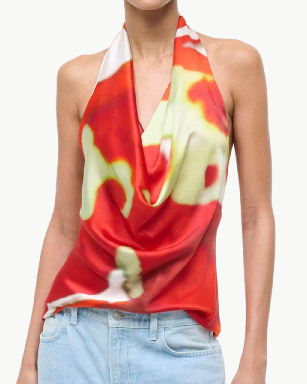 Staud Liora Silk Top - Red Zone