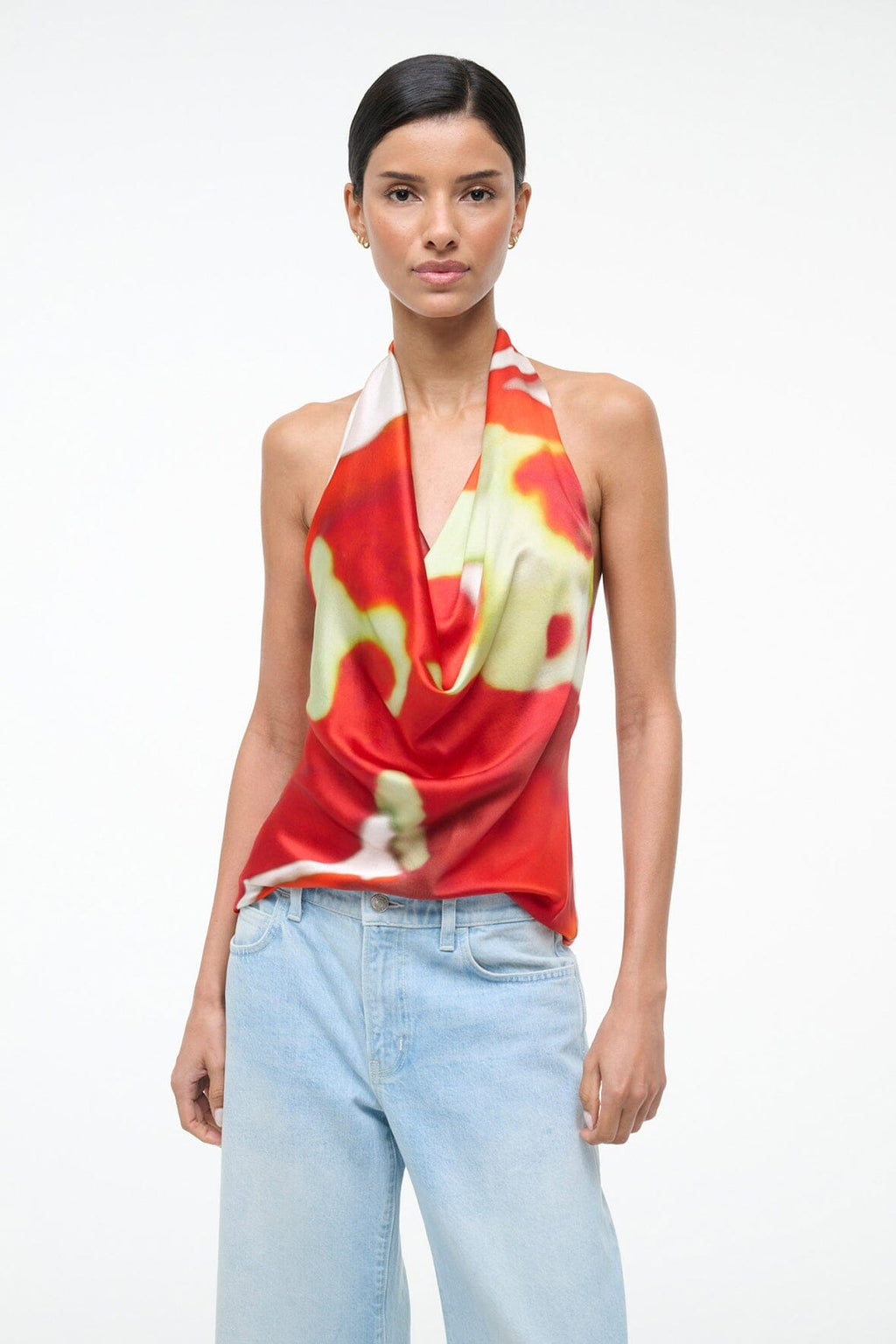 Staud Liora Silk Top - Red Zone