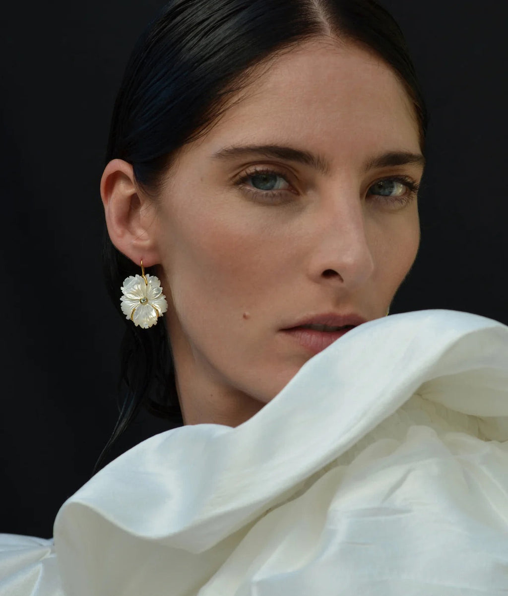 Lizzie Fortunato New Bloom Mother of Pearl & Topaz Earrings