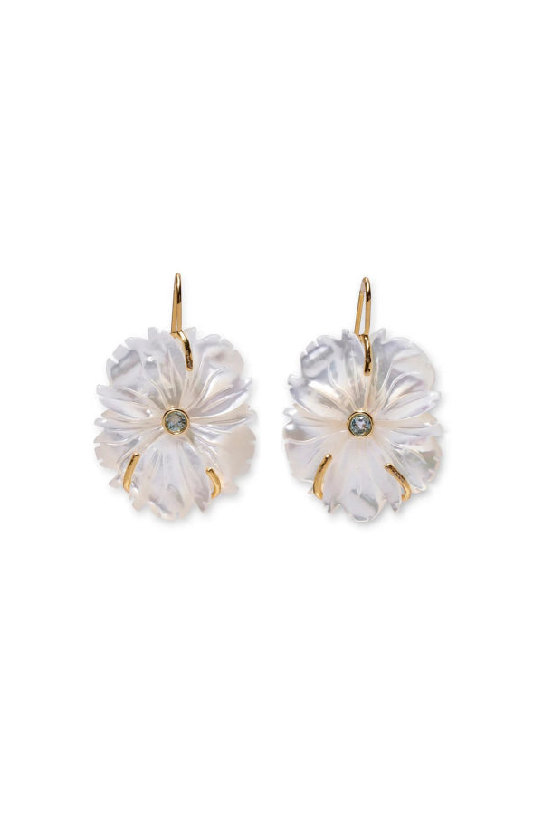 Lizzie Fortunato New Bloom Mother of Pearl & Topaz Earrings