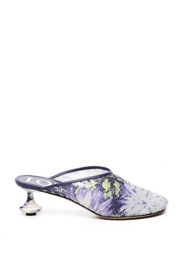 LOEWE Sequined Toy Sabot Sandal - Lilac