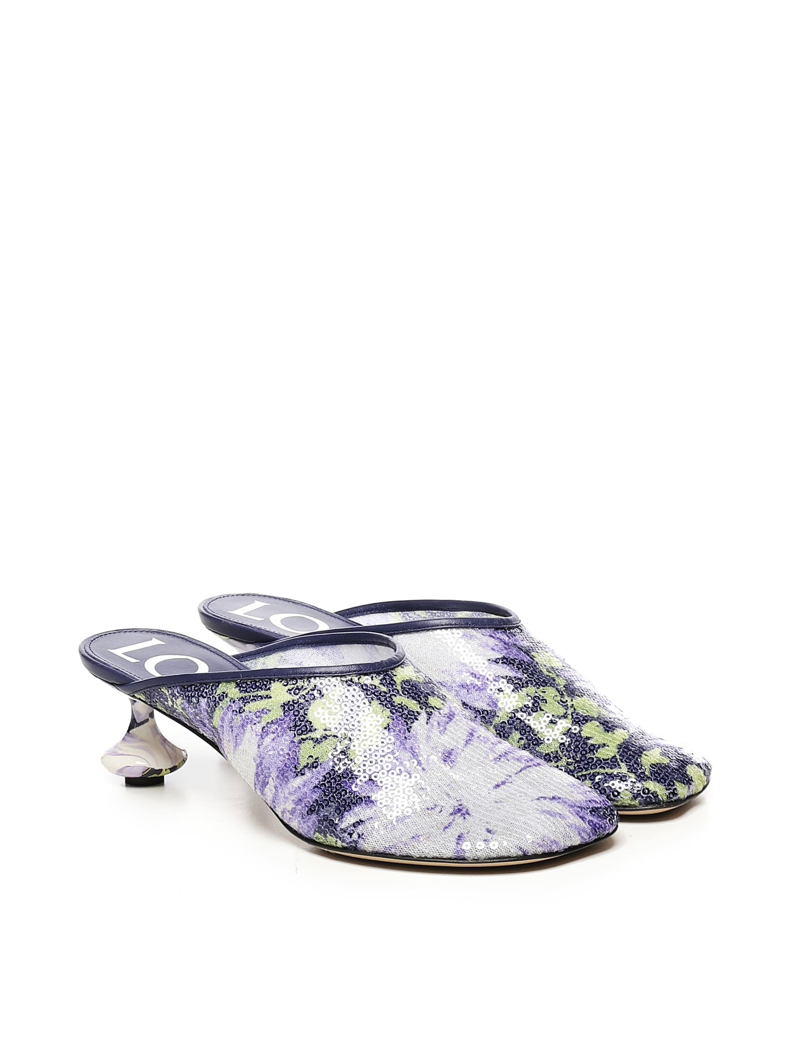 LOEWE Sequined Toy Sabot Sandal - Lilac