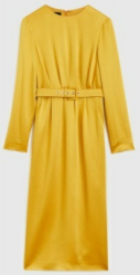 Rochas Long Sleeves Midi Dress - Dark Beige