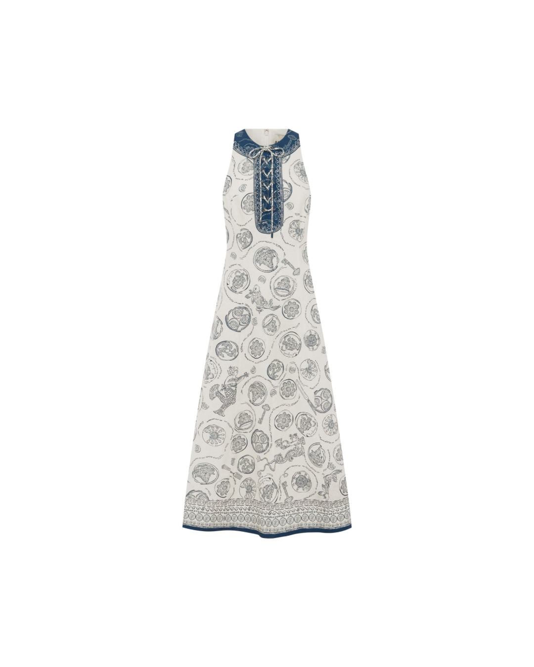 ALÉMAIS Lucky Lace Up Midi Dress - Ivory