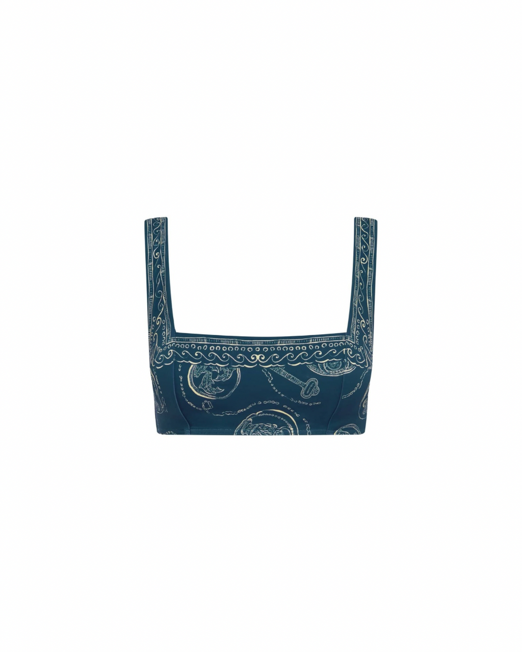 ALÉMAIS Lucky Square Neck Bikini Top - Blue