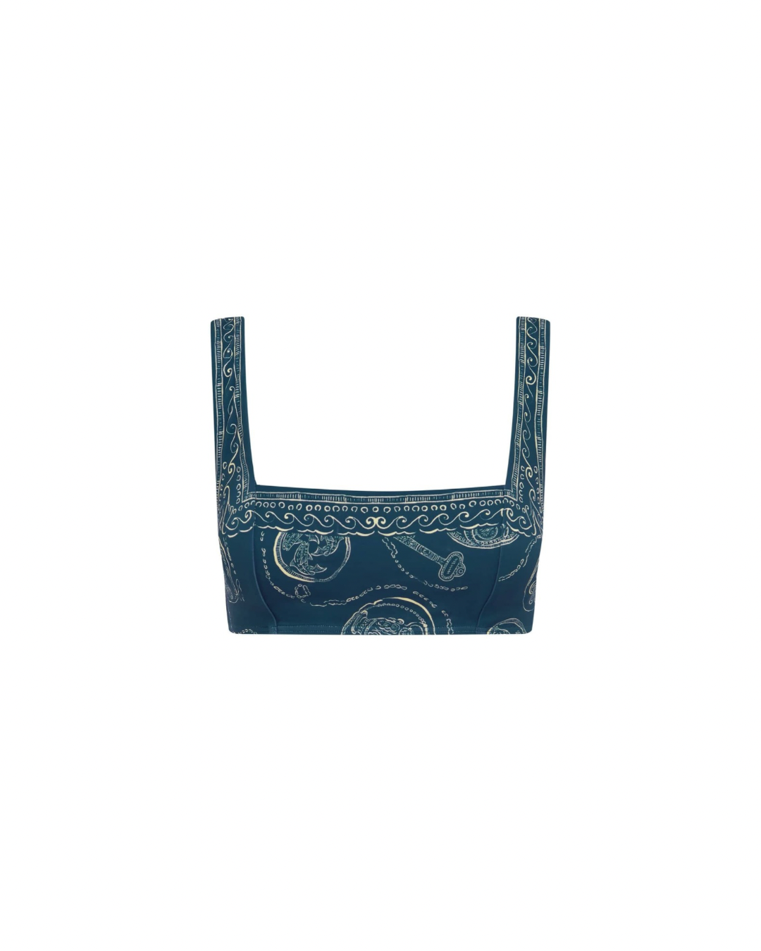 ALÉMAIS Lucky Square Neck Bikini Top - Blue