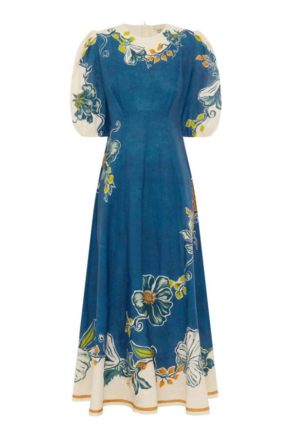 ALEMAIS Luda Midi Dress - Blue