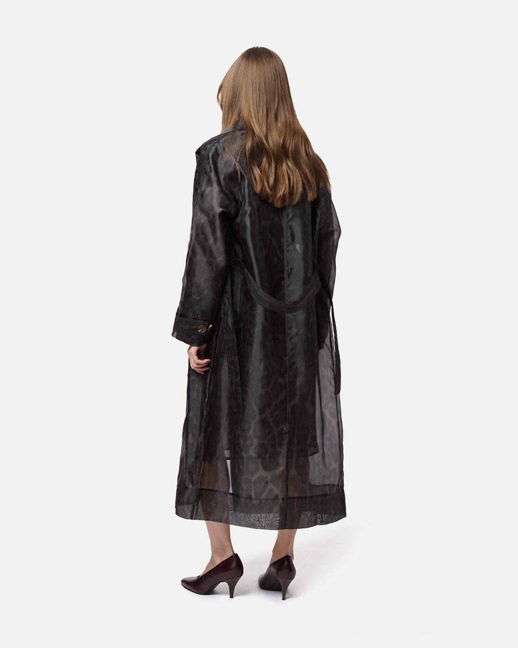 APPARIS Lana Organza Leopard Trench Coat