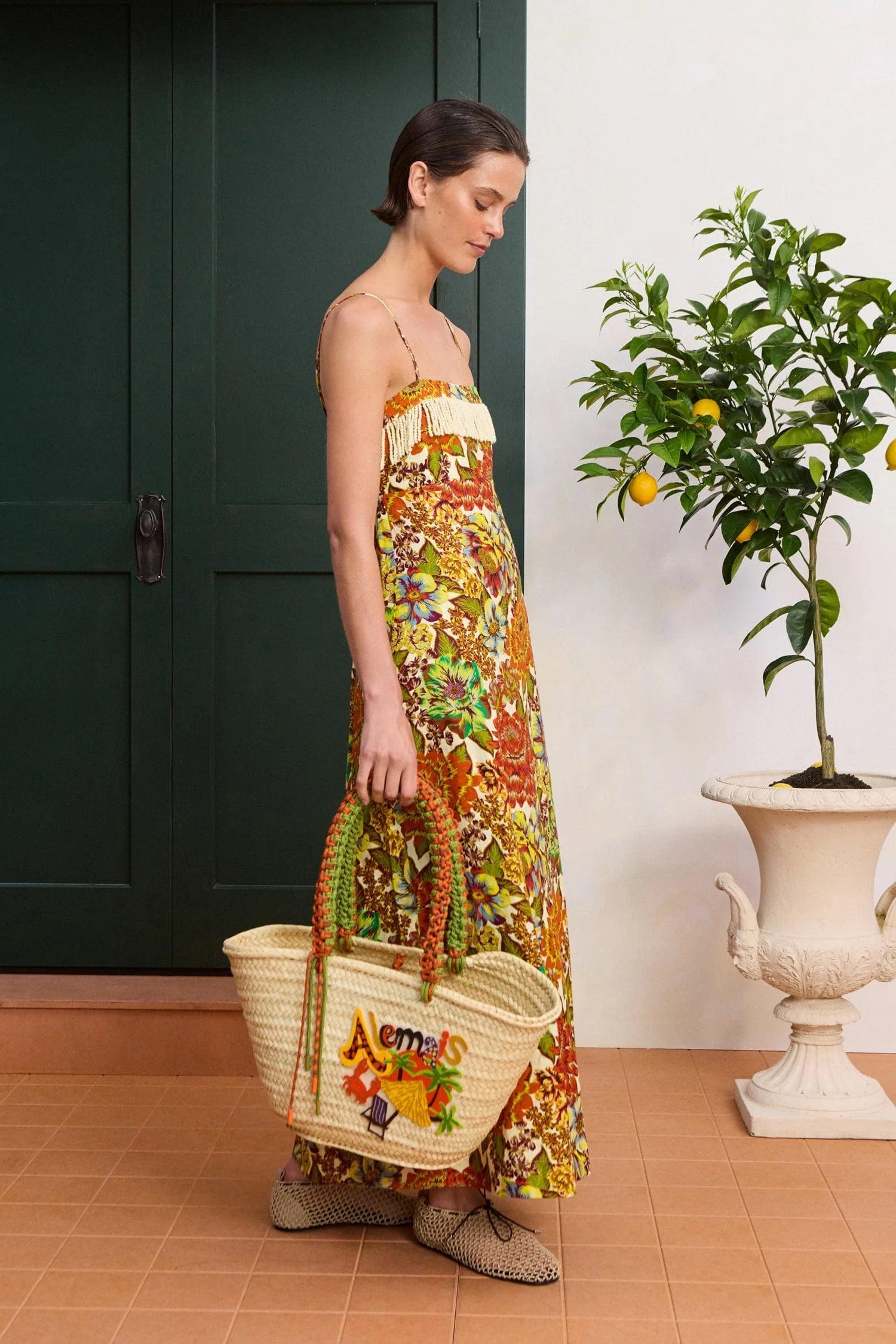ALÉMAIS Lana Square Neck Day Dress - Multi