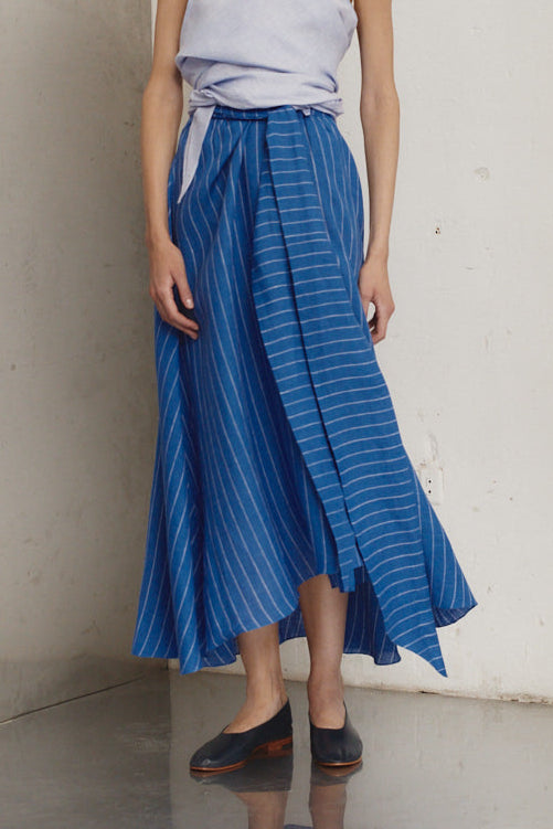 Datura Lapis Striped Linen Alma Skirt