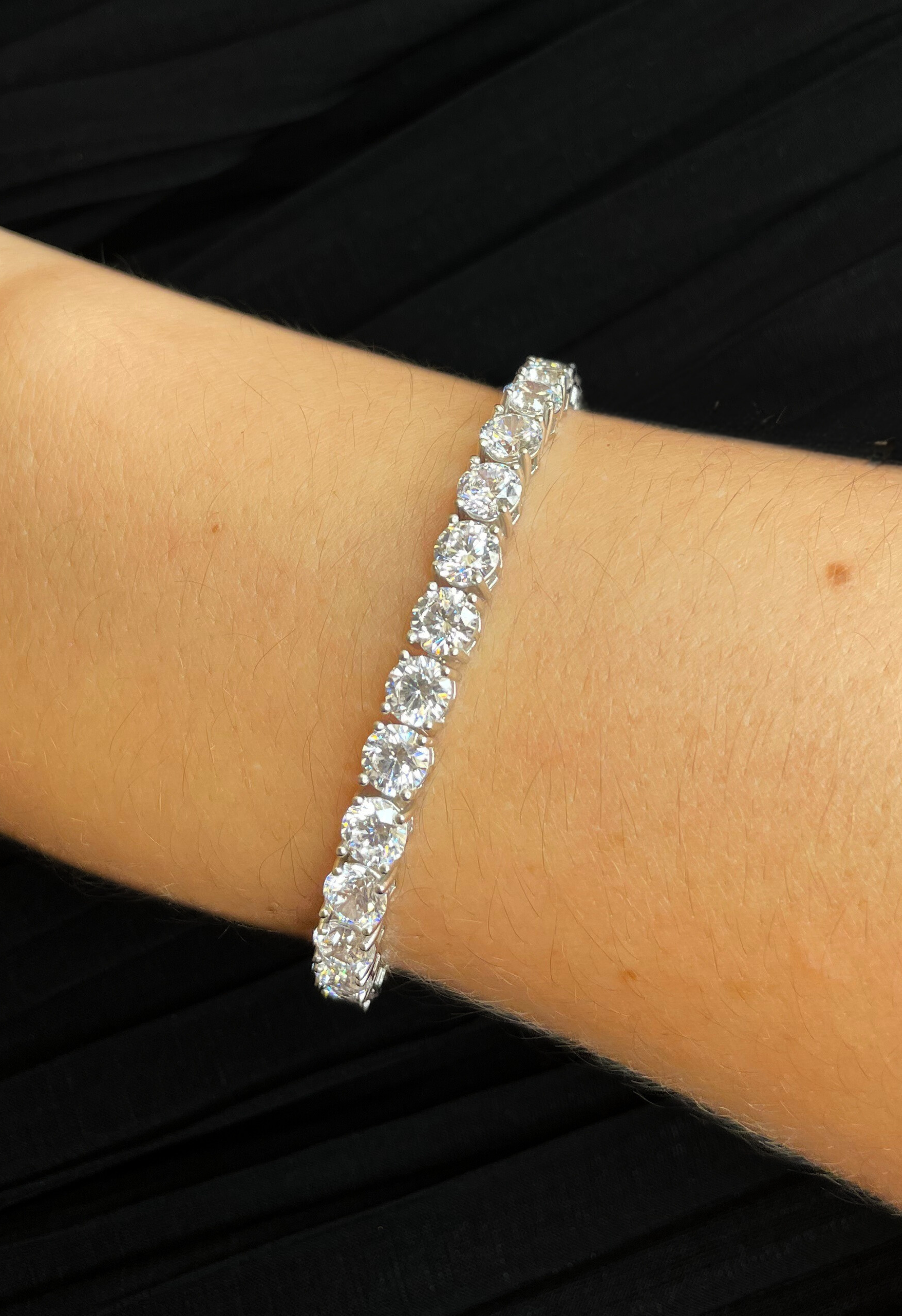 The NKC Store Large Silver Tennis Bracelet