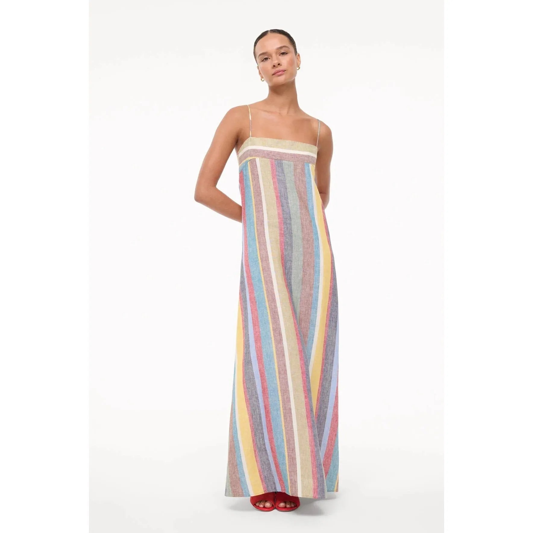 Staud Laurel Linen Dress - Market Stripe
