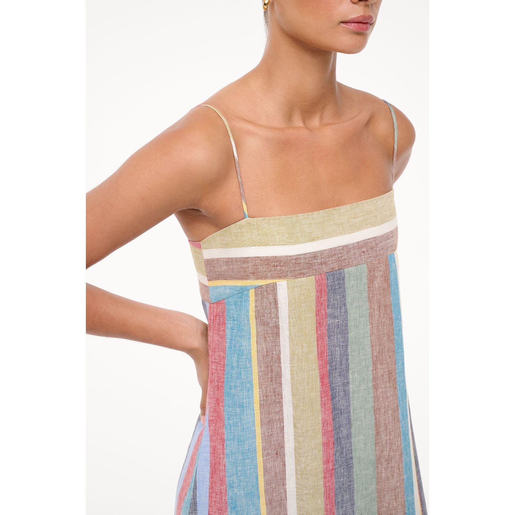 Staud Laurel Linen Dress - Market Stripe