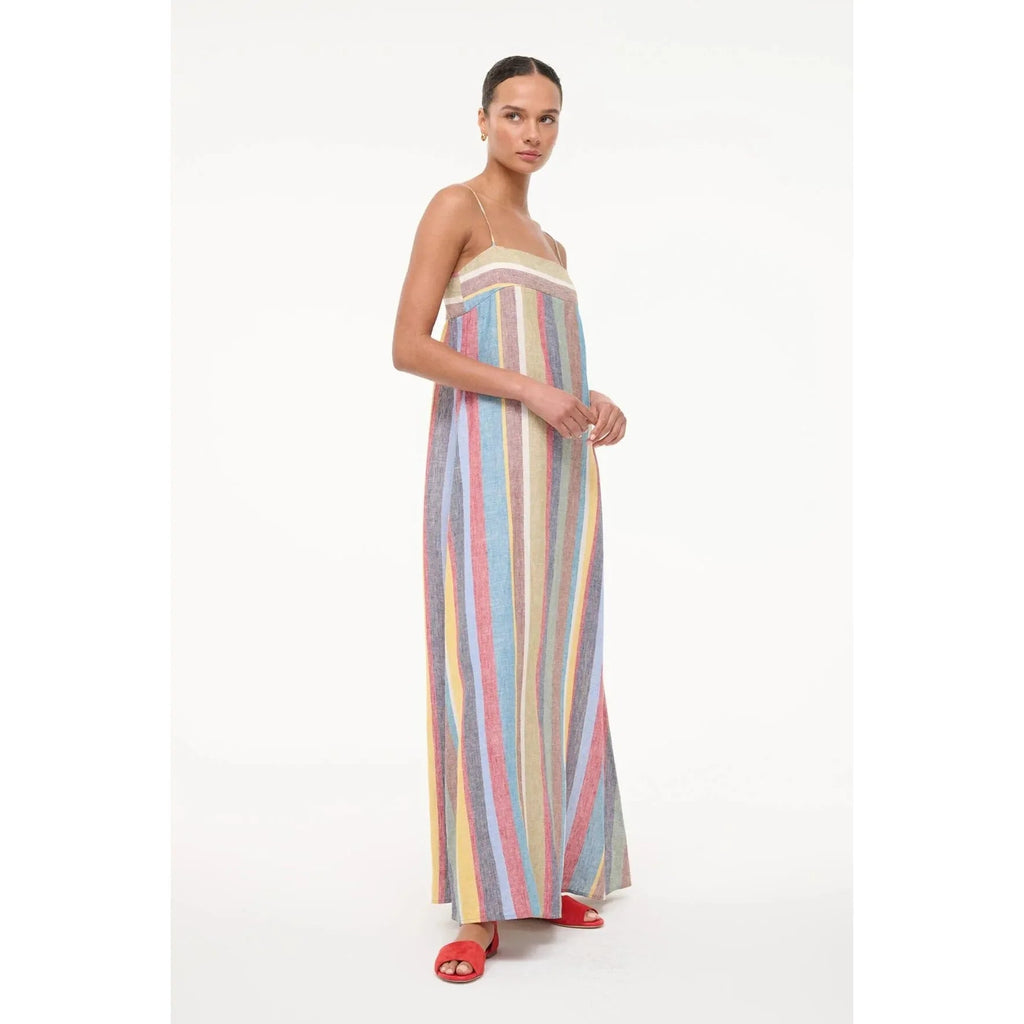 Staud Laurel Linen Dress - Market Stripe